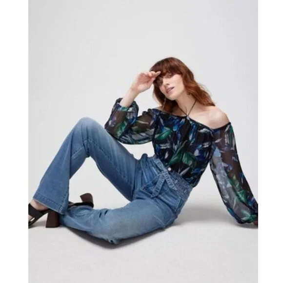 White House Black Market Women's Extra High Rise Denim™ Utility Trouser Jeans - Picture 3 of 12